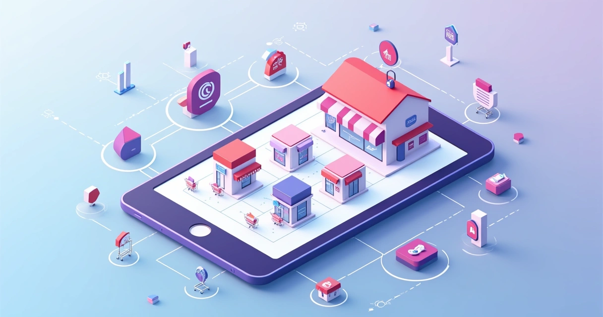 Rede de marketplaces conectando lojas virtuais e clientes