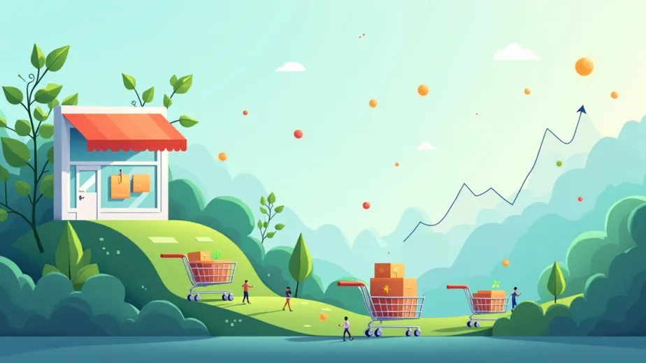 Conceito de tráfego orgânico fazendo crescer vendas de uma loja virtual