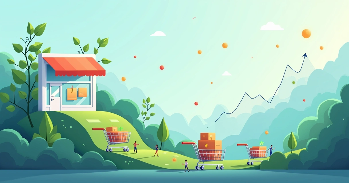 Conceito de tráfego orgânico fazendo crescer vendas de uma loja virtual