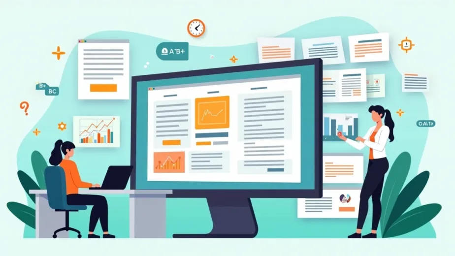 Equipe analisando texto persuasivo em dashboard de ecommerce