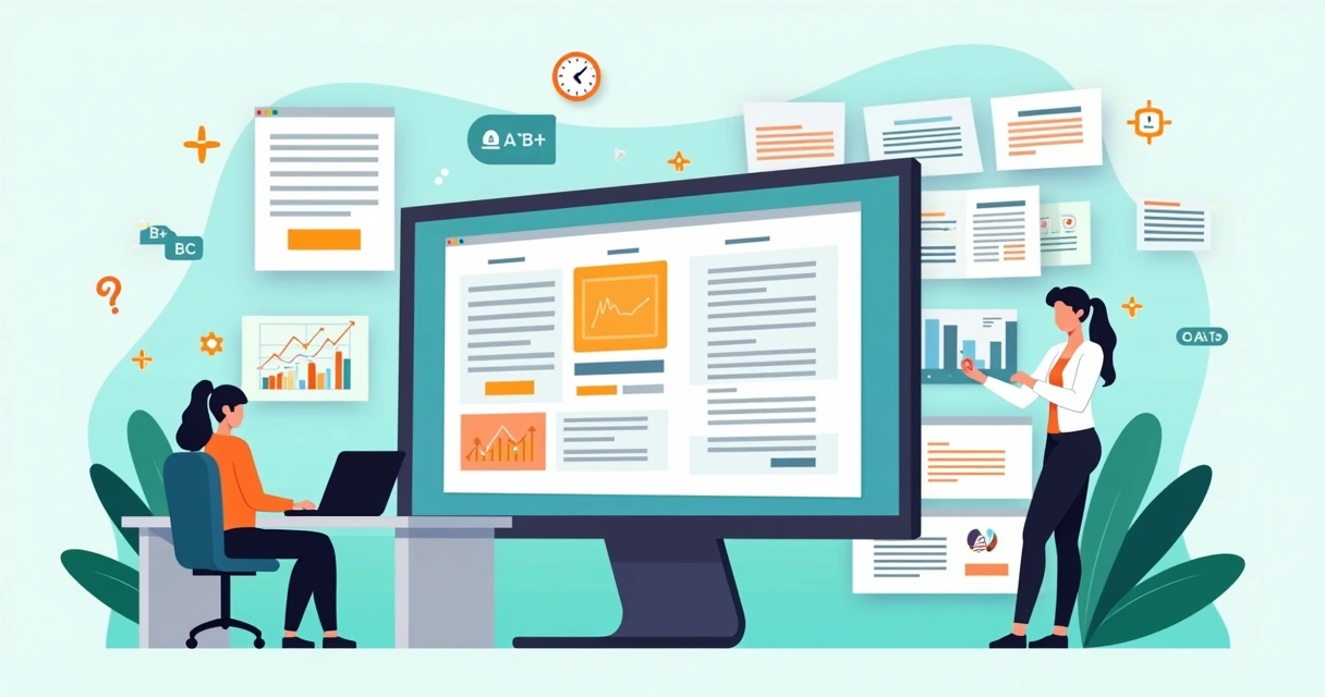 Equipe analisando texto persuasivo em dashboard de ecommerce